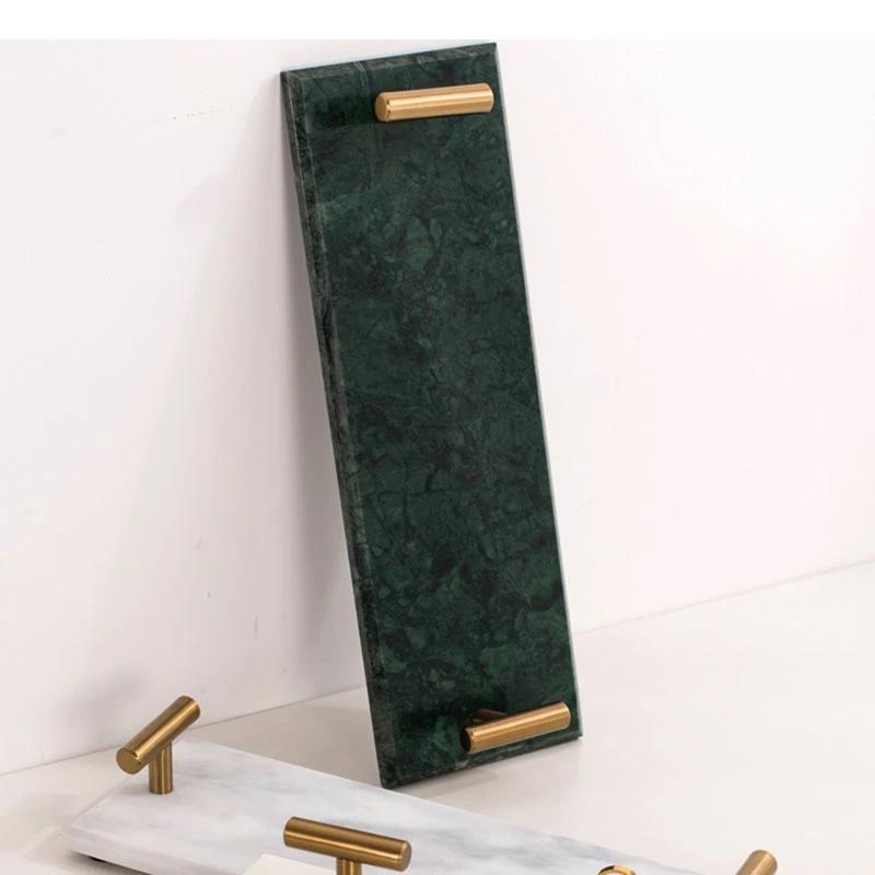 Marble Texture Rectangle Trays Decorative Ceramic Storage Tray Cosmetic Containers Organizer Shelf Bath Supplies Plate