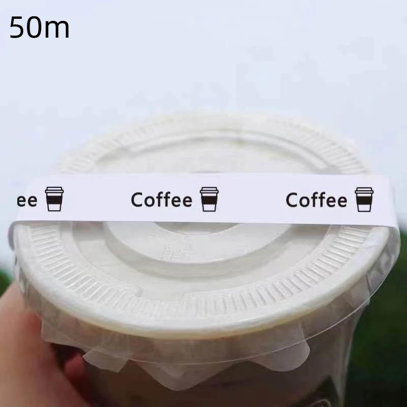 Shipping Lable Tape Take-Out Sticker Thank You White Color Baking Bottle Coffe Cup Seal Adhesive Stickers Packaging Tape