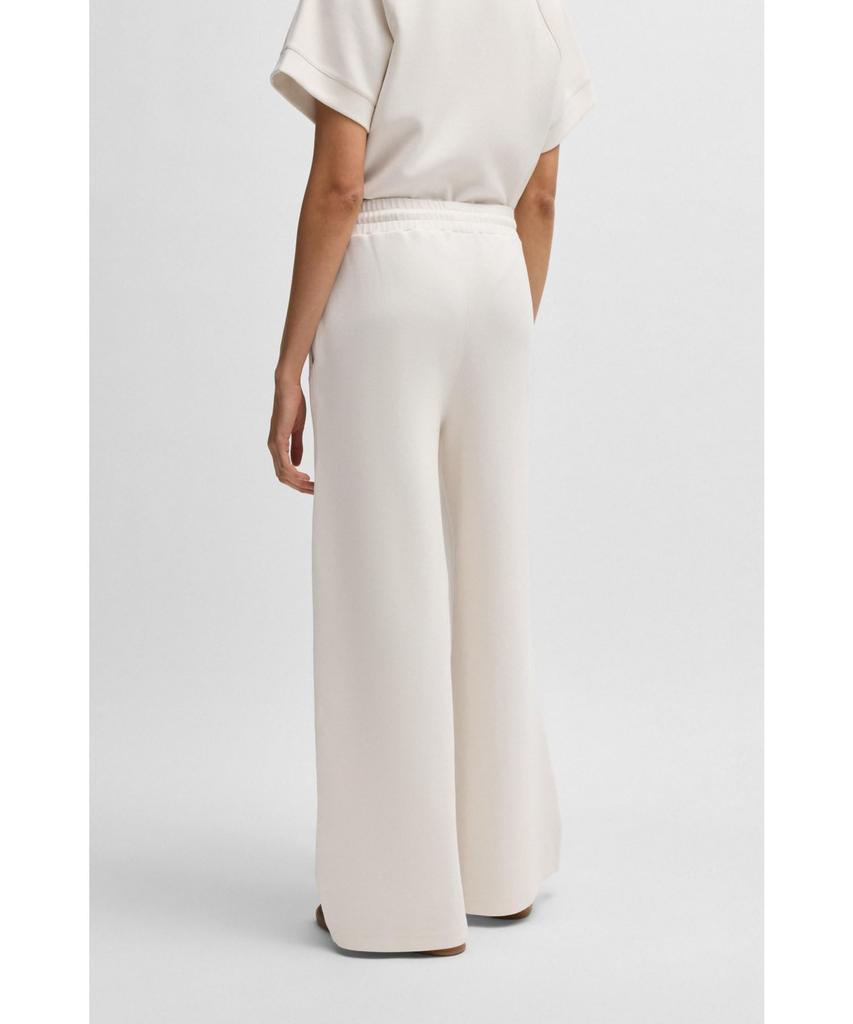 BOSS Tracksuit Stretch Size White Women's Wide-Leg Bottoms, Fabric, M,
