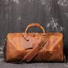 The First Layer Of Cowhide Men'S Hand-Held Travel Bag, Crazy Horse Leather Women'S Shoulder Oblique Span Bag, Large-Capacity Duffel Bag.