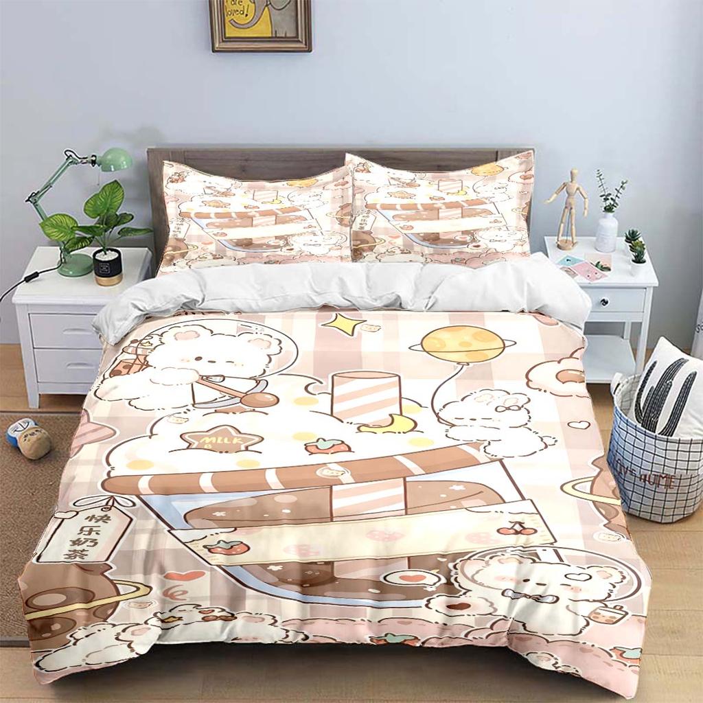 Exquisite Cartoon  B-Bubu Wallpaper  Anime Digital Printing Bedding Set Duvet Cover Comforter Bed  Youth Kids Girl Boys Gift