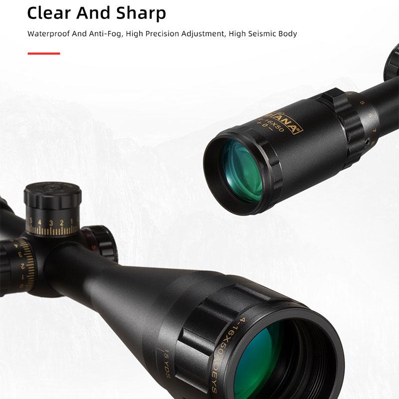 Diana 4-16X50 Aoe Red Green Cross Reticle Hunting Accessories Tactical Optical Sight for Hunting