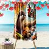 Whimsical otter meets butterfly Print beach towel, quick drying, suitable for travel, outdoor sports, jogging, the beach and swimming, gift