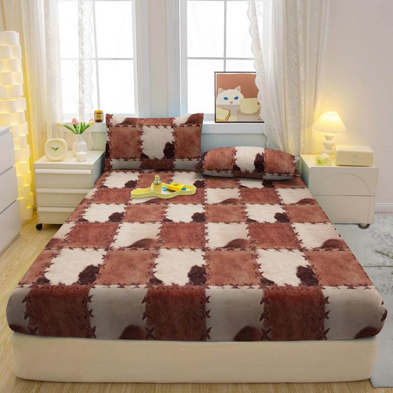 1 Simple Modern Leopard Print Printed Matte Fitted Sheet, Bedroom Printed Bed Cover, Bedding (Excluding Pillowcases)