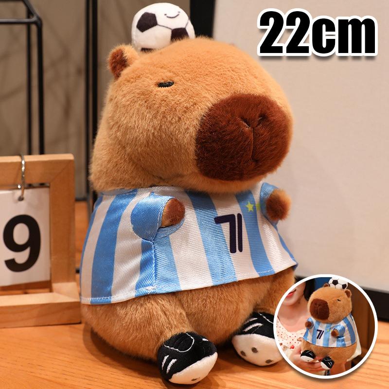 

22cm Cartoon Capybara Football Soccer Basketball Dress Cloth Capibara Plush Toys Stuffed Ball Player Series Gift for Boy Fans