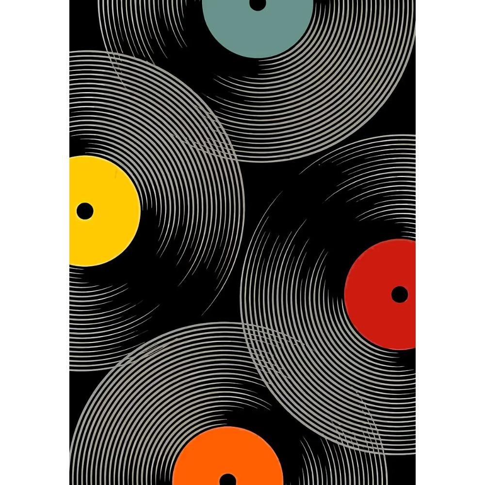 Classic Pop Golden Vinyl Record Cassette Tape Poster Music Modern Prints Canvas Painting Wall Art Picture Home Living Room Decor