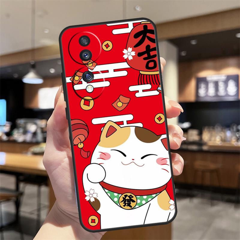 Maneki Neko Lucky Money Cat Case For Honor 200 Pro X9b X9a X8b X8a X8 X9 X9c 50 70 90 Lite Honor Magic 7 6 5 Pro Funda