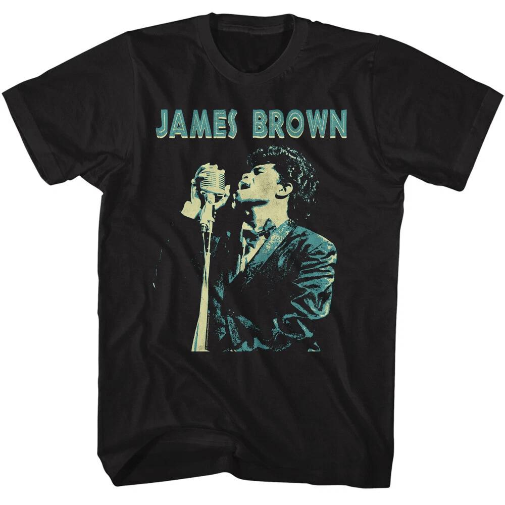 James Brown The Godfather Of Soul On Stage Singing Mic In Hand Men's T Shirt