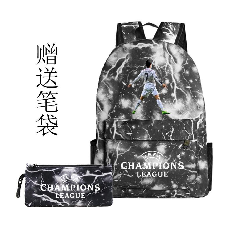 Football Printed Student Backpack Multifunctional Usb Interface Large Capacity Leisure Travel Backpack