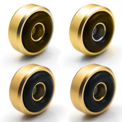 Audio Insulators for Speakers Prevents Feedback Circular Type Vibration Damping Set Gordo - - Aluminum, - Gold/Silver - Soundproofing, - 4-Piece