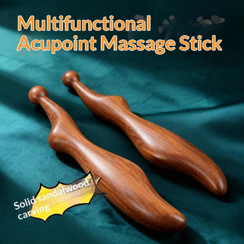 Akupressur-Werkzeug Sandelholz Meridian-Massage-Stab für Körpertherapie Muskelentspannung Fußmassagegerät Schaben Gua Sha Selbst