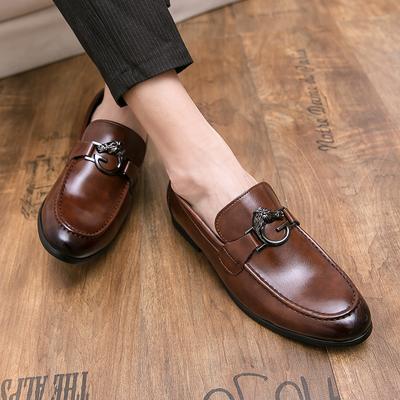 Mocassini da uomo alla moda di strada Slip-on in vera pelle marrone casual business scarpe eleganti da festa matrimonio calzature da uomo