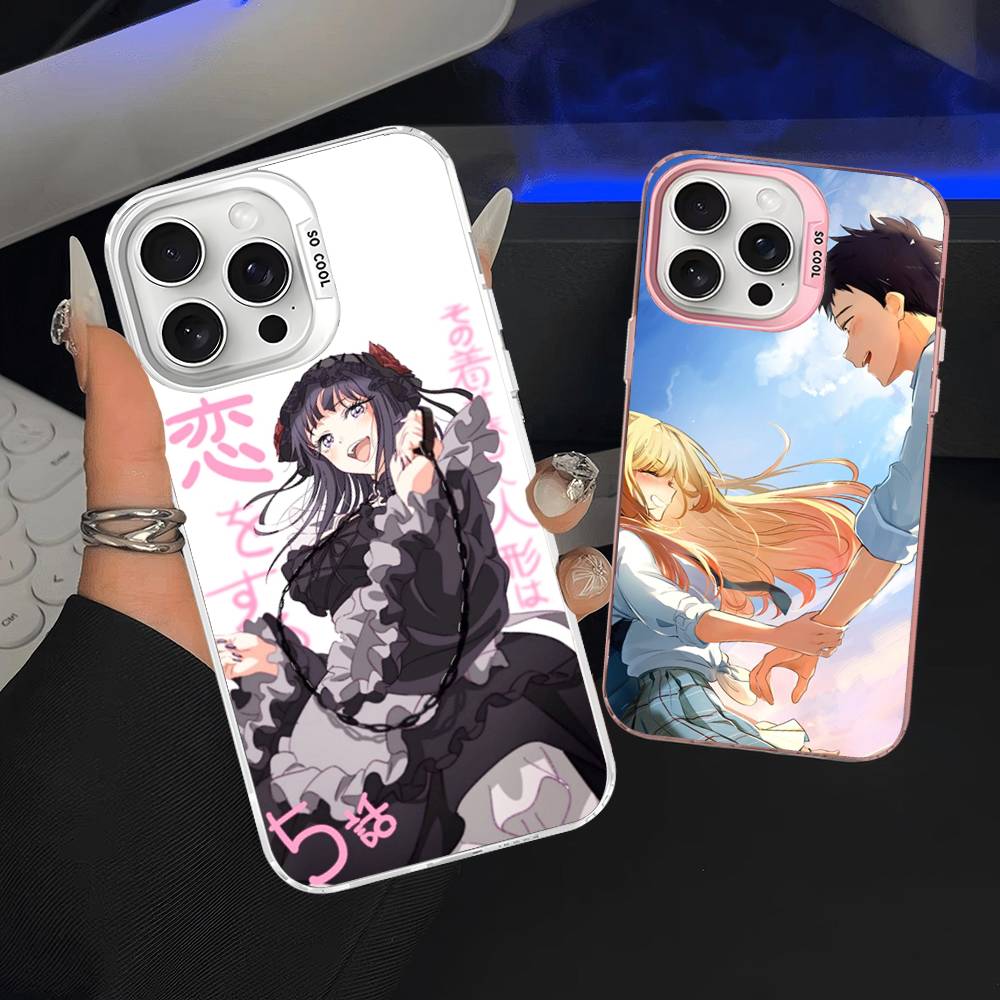 Anime My Dress Up Darling Phone Case For iPhone 16 15 14 13 12 11 Pro Max 17 Plus Colorful Cover