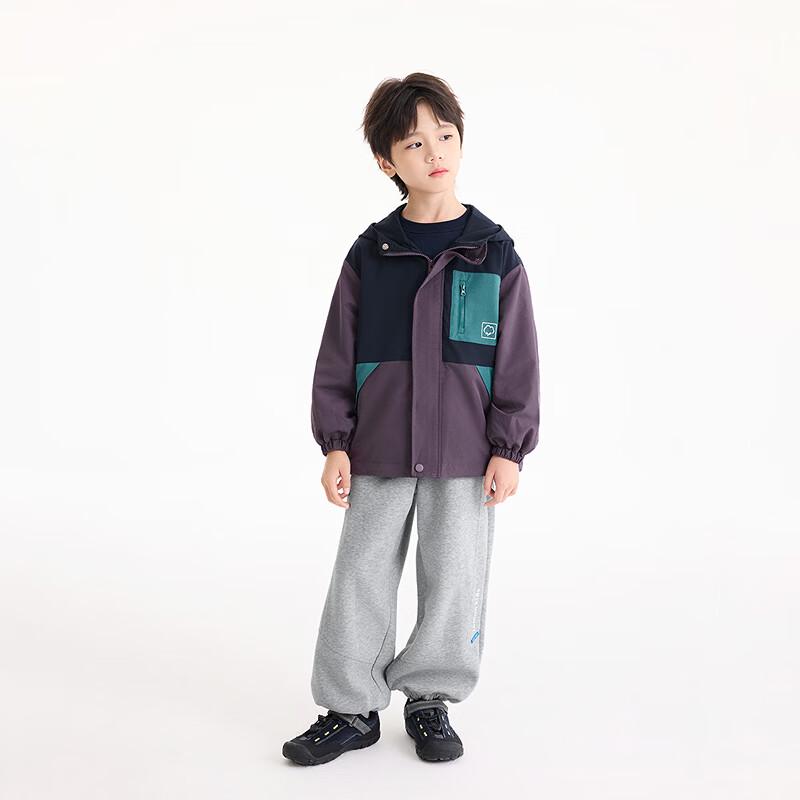 Little Yinman Boys' Color-Block Fleece Hooded Jacket