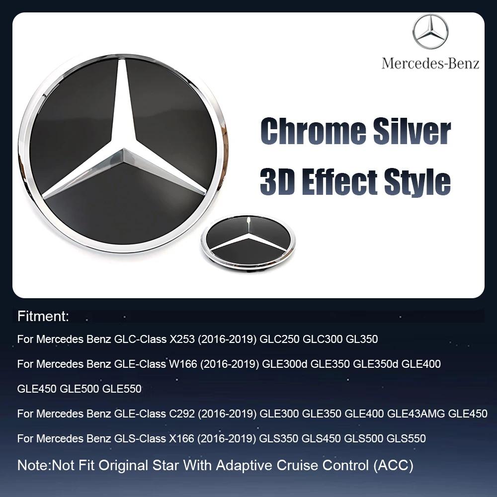 For Mercedes Benz  Front Grill Mirror Emblem 3D Star Chrome Logo X253 W166 C292 X166 2016-2019