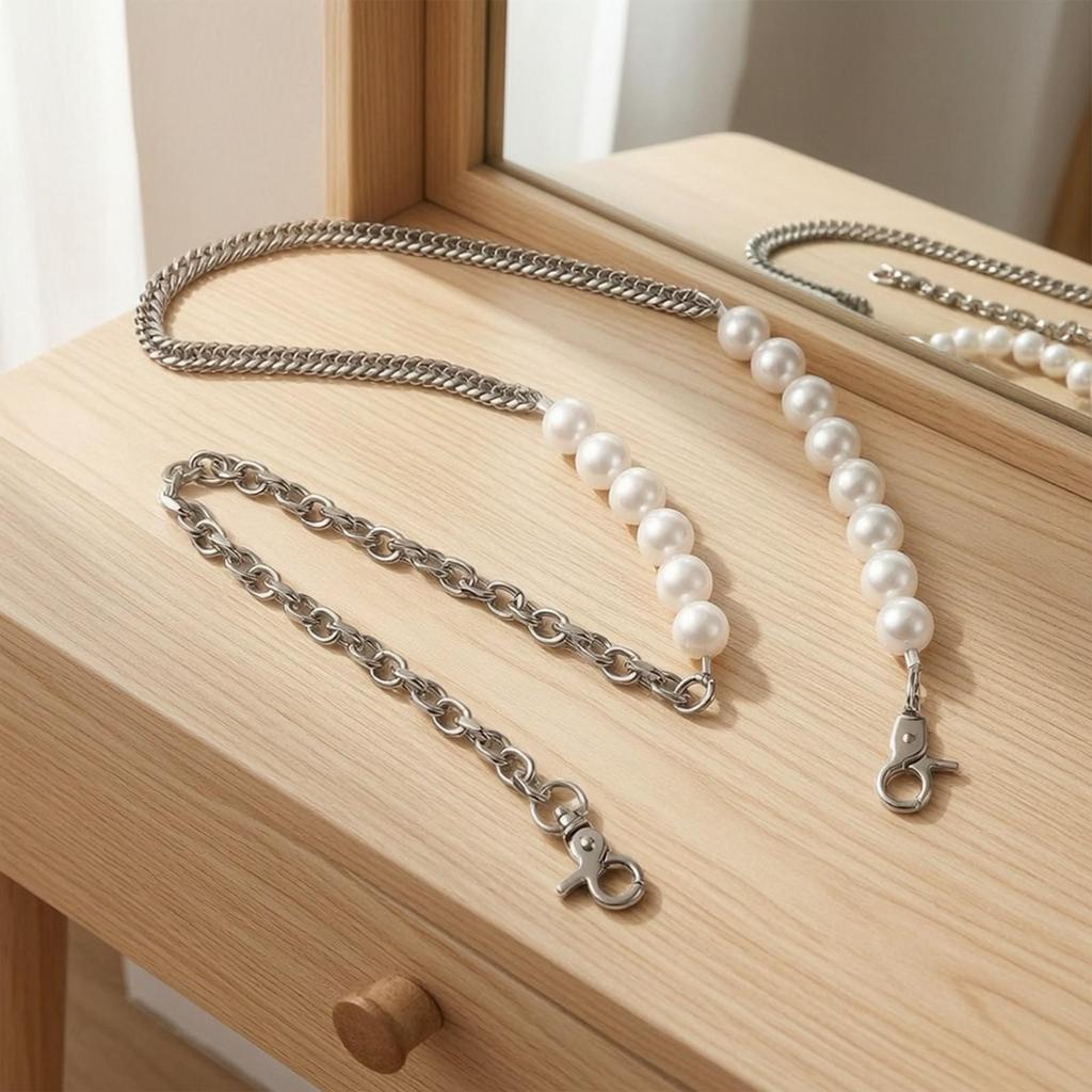 Crossbody Bag Strap Versatile Pearl Purse Chain with Crab Clasp Luxurious