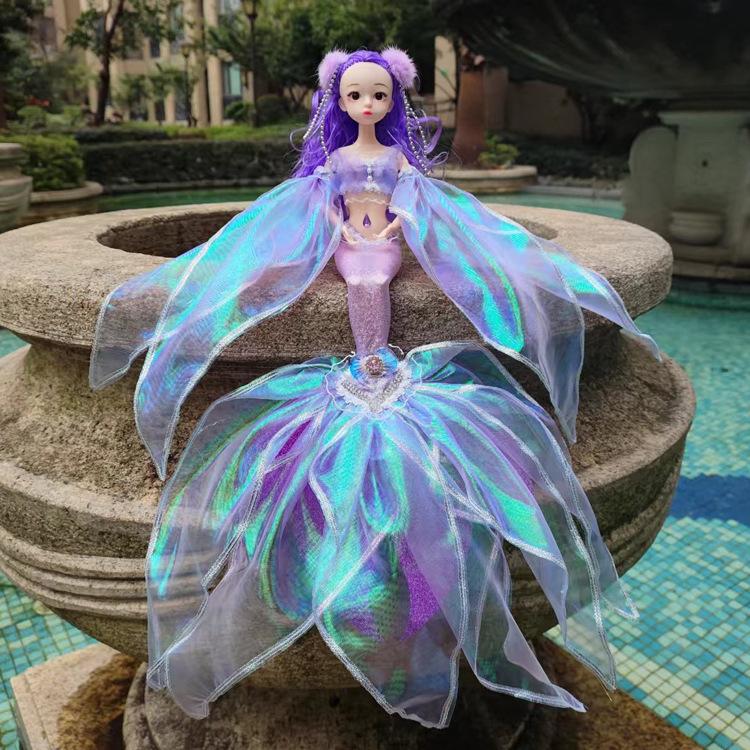 45cm Fashion Mermaid Princess BABI Doll Toys Body Joints Movable Pretty Fish Tail Cute 1/6 BJD Princess Doll Play House Toys