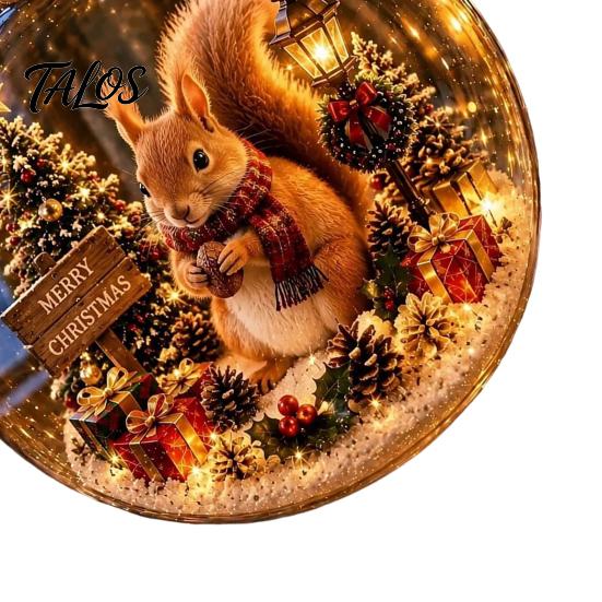 LED Christmas Baubles Glowing Scene Ornament Ball with Light for Tree Hanging And Tabletop Festive Lamps Decor, Transparent Acrylic Holiday