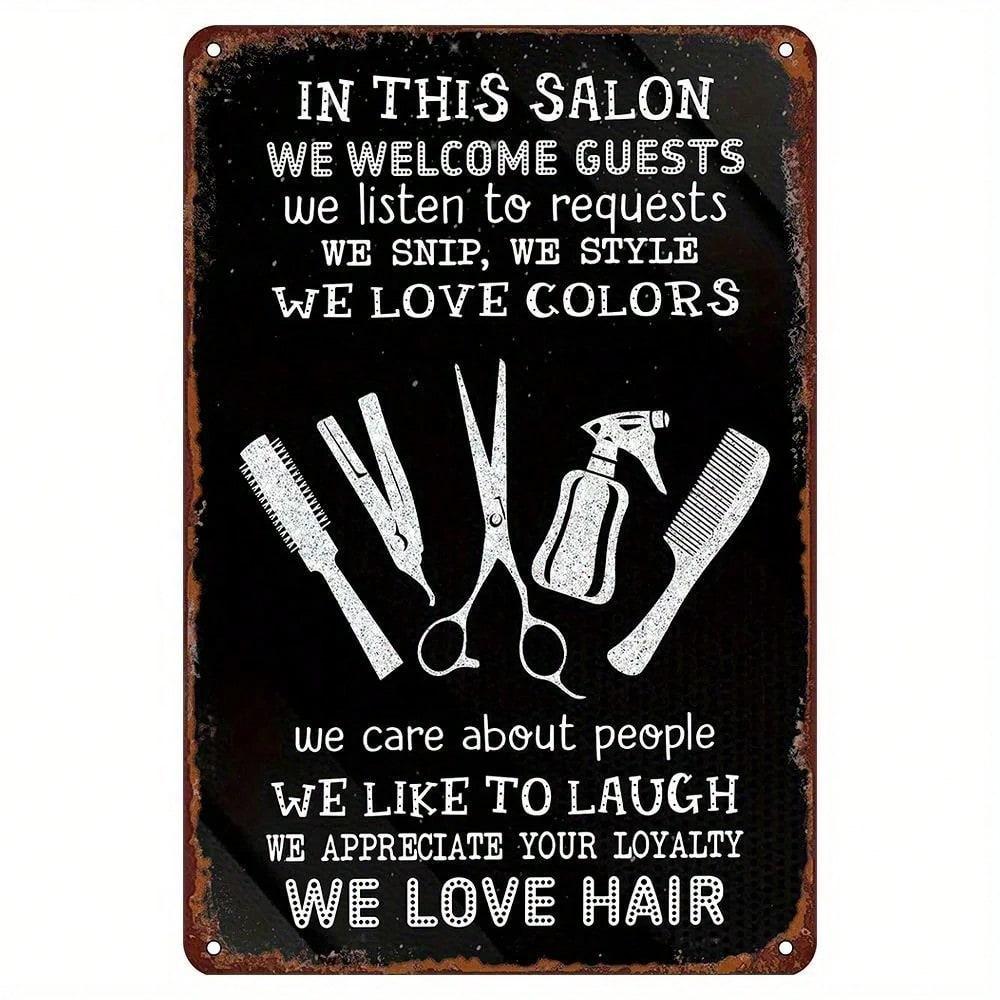 Винтажное металлическое жестяное настенное искусство Вывеска для парикмахерской Ретро Декор для дома Мужская комната Паб разноцветный
