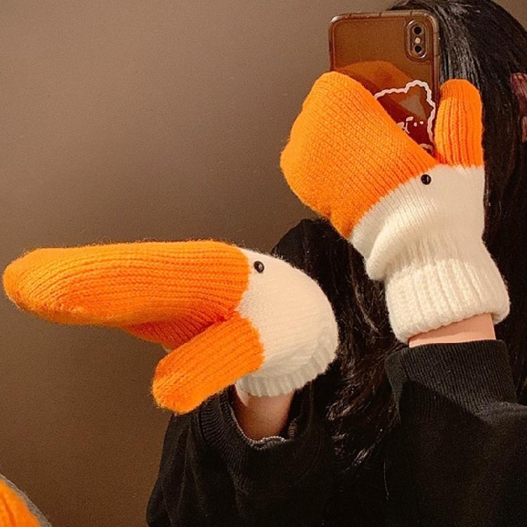 Thickened Winter Mittens All Hand Protection Knit Gloves Geese Design Gloves Handwear All Age Outdoor Activity Essential