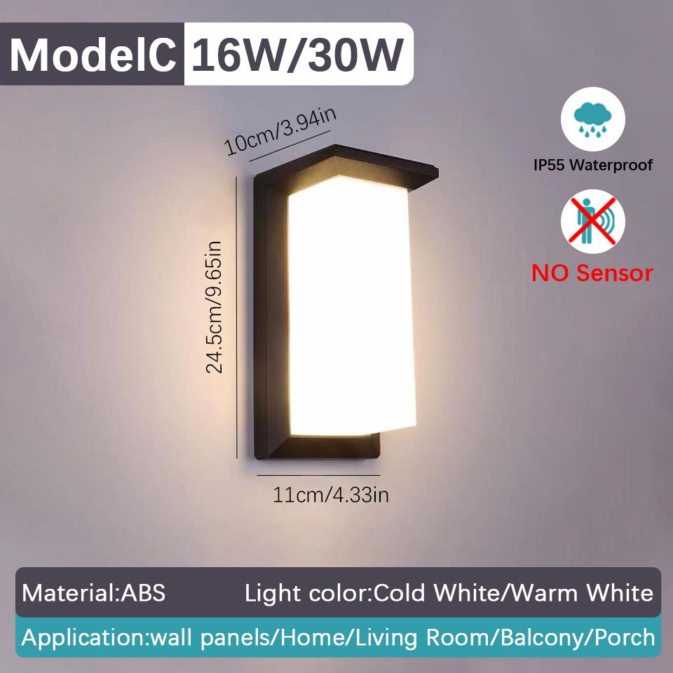 LED Wall Lamp Motion Sensor Indoor Outdoor AC85-265V ABS Waterproof Led Lights Modern Home Appliance For Home Living Room Porch