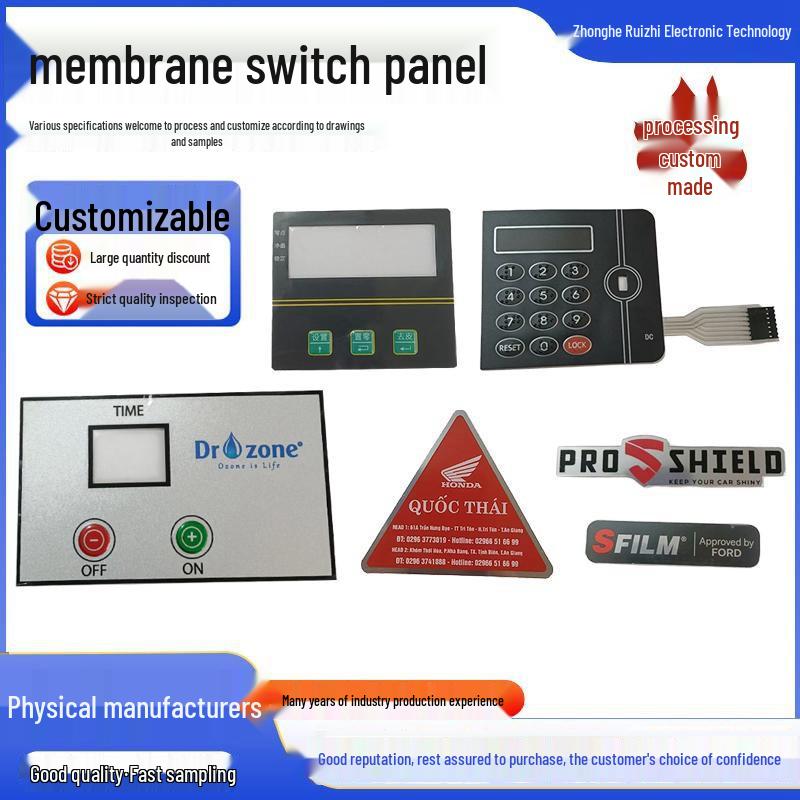 Custom PVC Membrane Switch Panel with LED and Touch Key Stickers