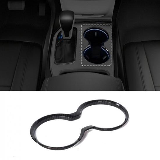 Carbon Inner Gear Shift Cup Holder Cover Trim for Jeep Grand Cherokee 16-21