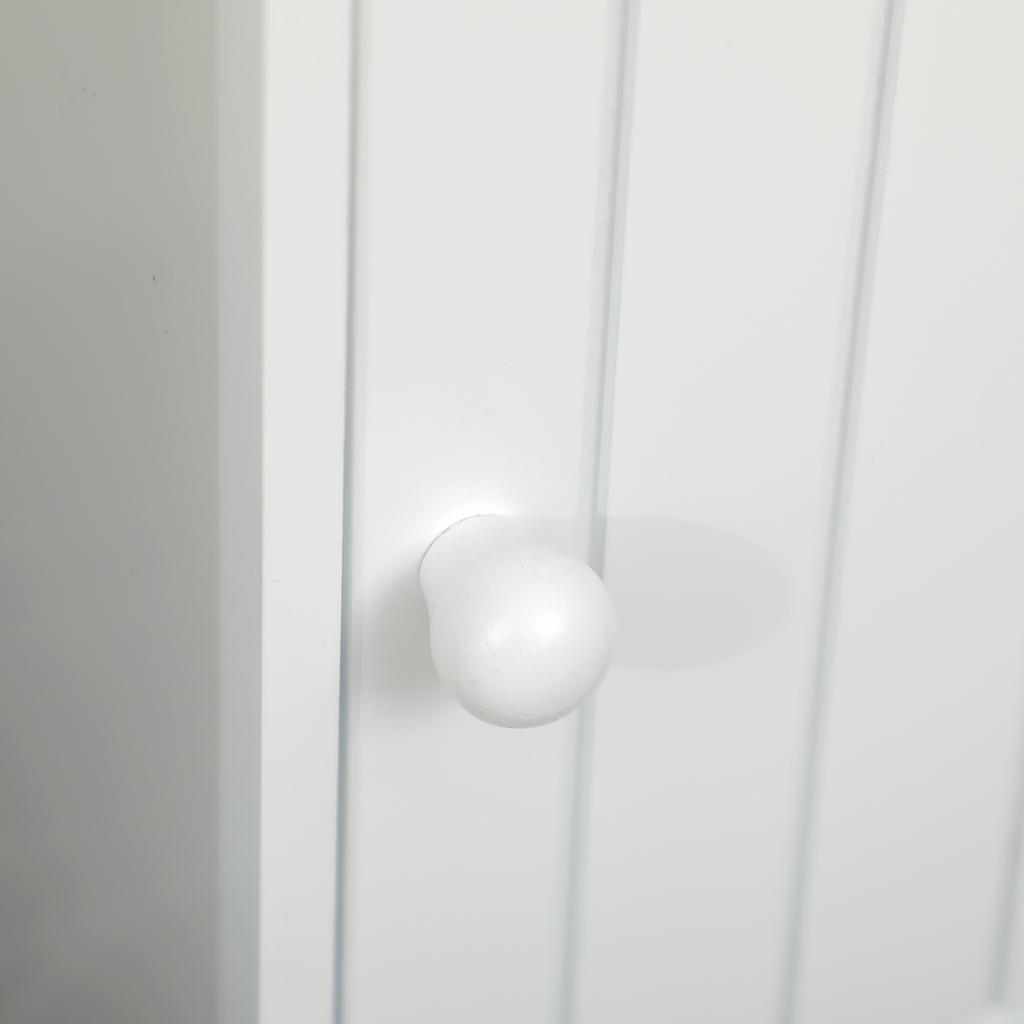 White MDF Bathroom Cabinet with Cupboard and Toilet Paper Space, 19x15x56 cm