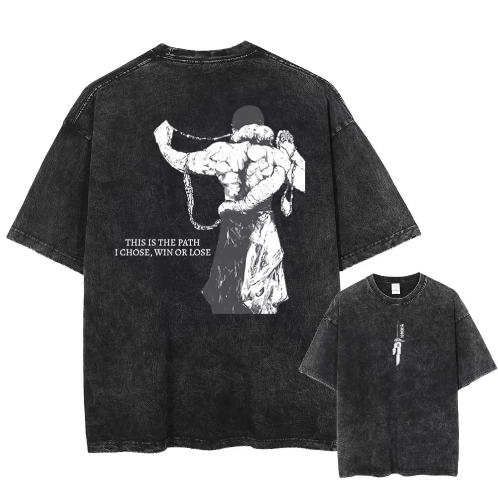 2026 Anime Jujutsu Kaisen Fushiguro Toji Printed T‑shirt Men's and Women's Washed T‑shirt High Quality Oversized Casual Streetwear Summer Graphic Tops