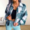 Herbst-Damenjacke, modischer urbaner Stil, lockere einreihige karierte Jacke