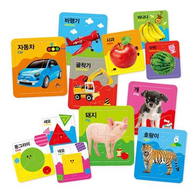 Applebee's First Puzzle Animal + Vehicle + Shape + Fruit and Vegetable Set, Korean Popular Puzzles
