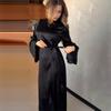 Rochie Maxi de Damă cu Imprimeu Floral și Mânecă Lungă Rochie Formală Pliată pentru Petrecere