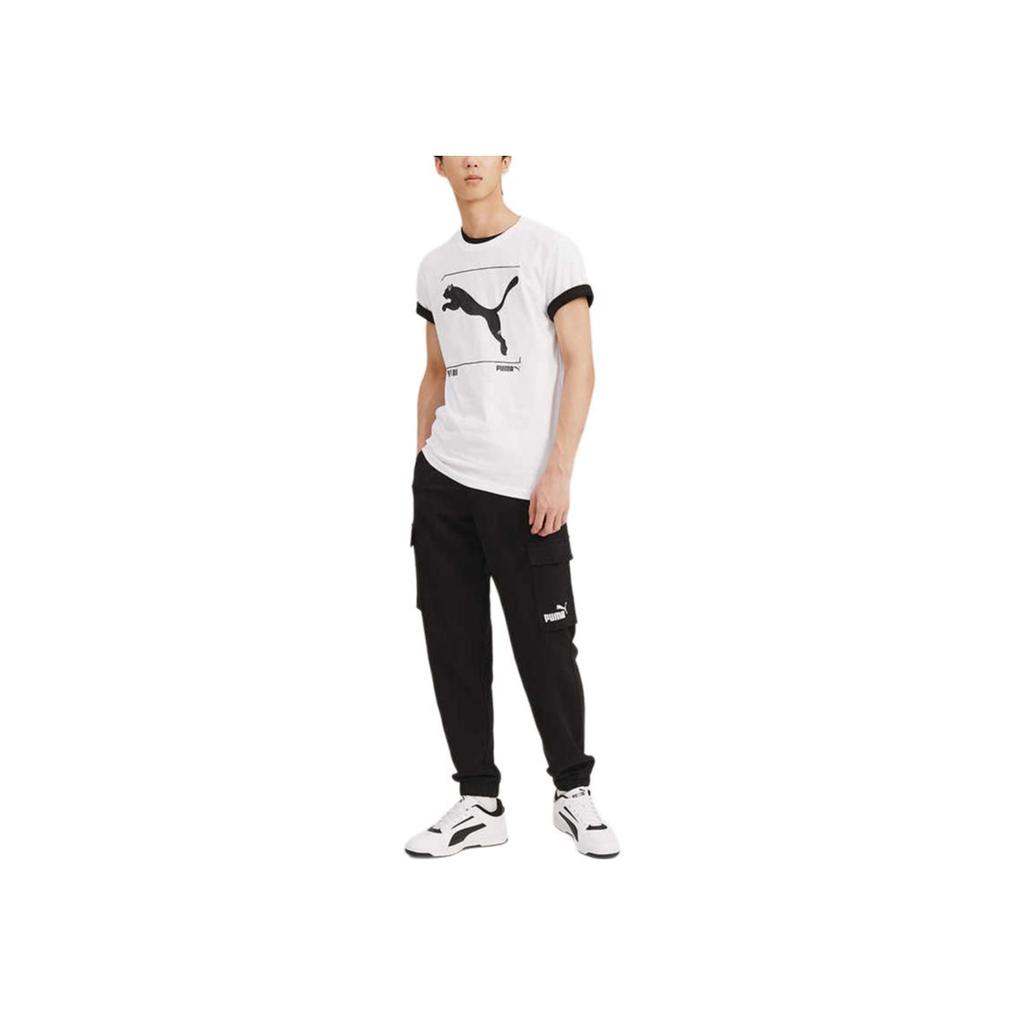 Puma Nu-Tility Large Logo Printed Sports Short Sleeve T-Shirt Men Tops White 845997-02