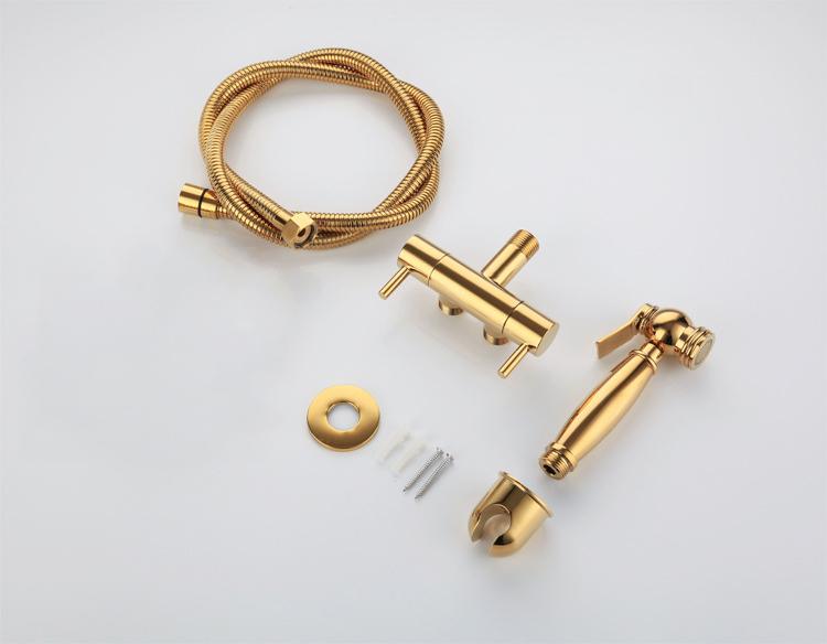 Bathroom  Bidet Sprayer Bidet Faucets Toilet Hand Spray Brass Bidet Set Toilet Bidet Sprayer Self Cleaning Shower Gold