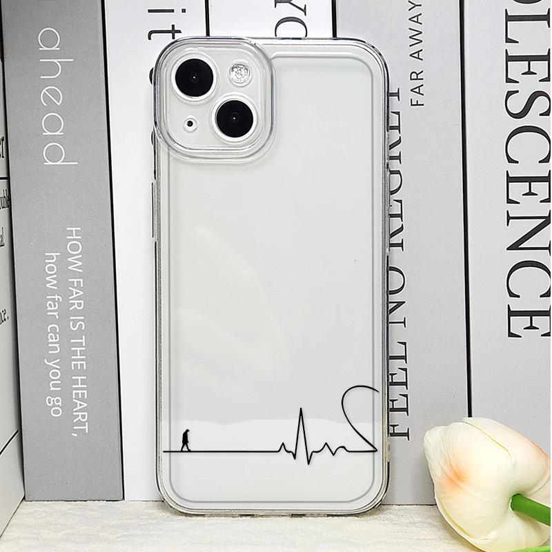 

Simple Lines Lovers Couples Phone Case for IPhone 16 Pro Max 15 14 13 12 11 Mini X XR XS SE2 7 8 14 Plus Soft Cover Paired Shell iPhone 15 Pro Max