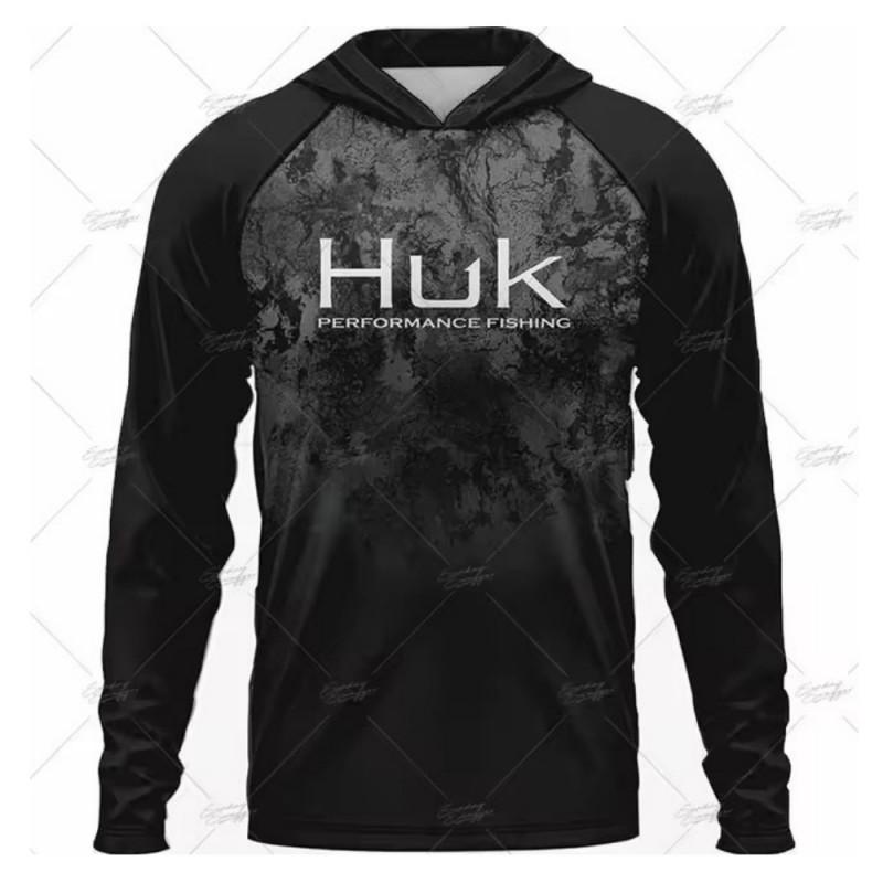 Mens UPF 50 Long Sleeve Fishing Shirt Hooded Quick Dry Breathable Sun Protection T-Shirt Outdoor Summer Fall Sports Cycling
