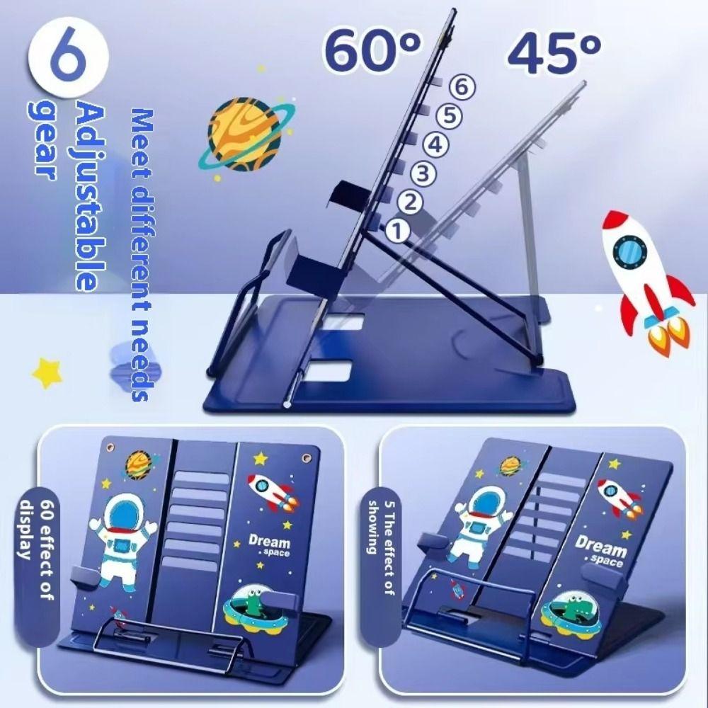 6 Adjustable Positions Desk Book Holder Heavy Duty Metal Music Score Stand Page Clips  Desk Use
