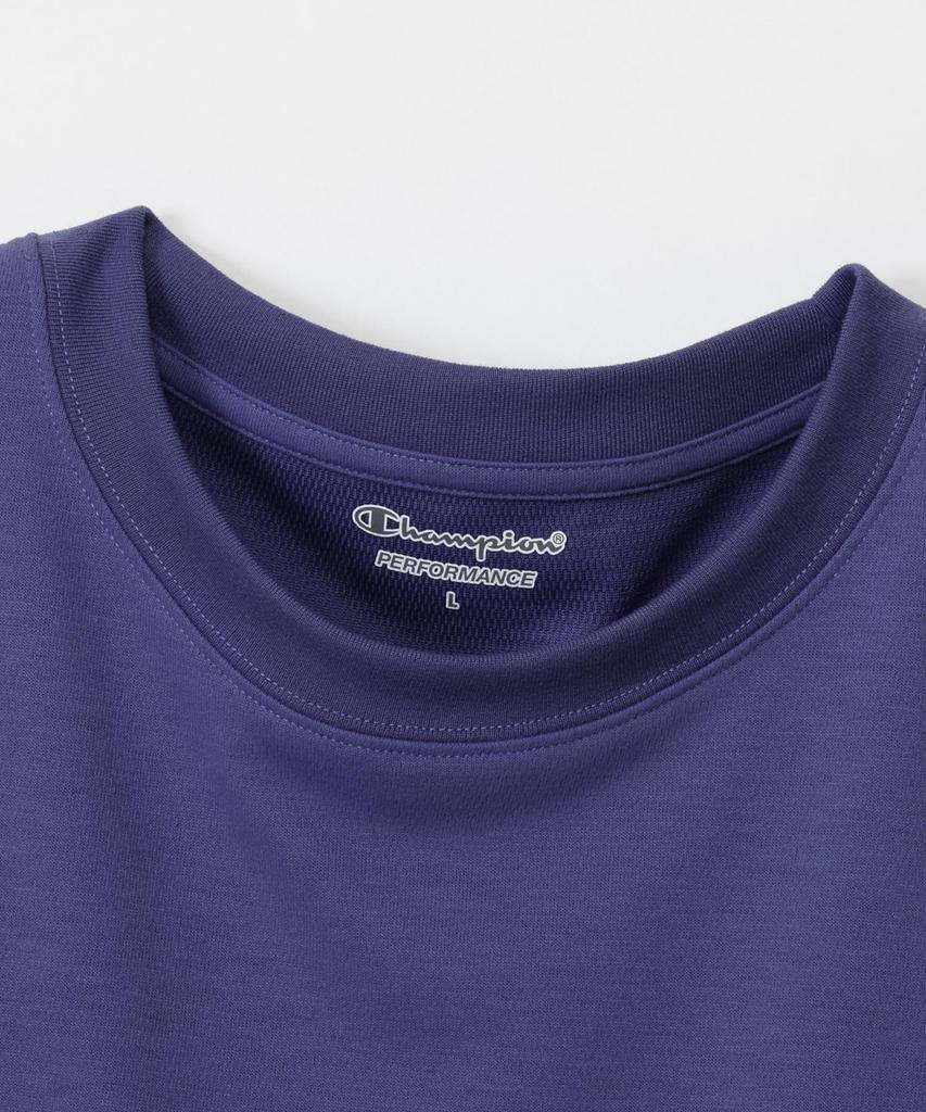 Champion Short Sleeve Round UV Script Logo Print T-Shirt, C3-BS320-350-L, Neck, Quick-Drying, Protection, Water-Repellent,