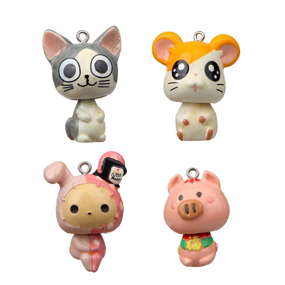 Home Chis Sweet Animal Figures Resin Toy For Keychain Making And Projects Craft