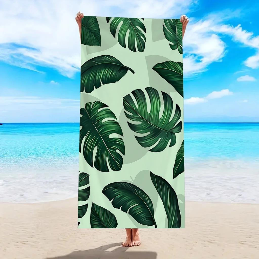 Tropical Flower Beach Towel 2D Flat Printed Peach Skin Bath Towel Soft Quick Dry For Summer Vacation Swimming Pool
