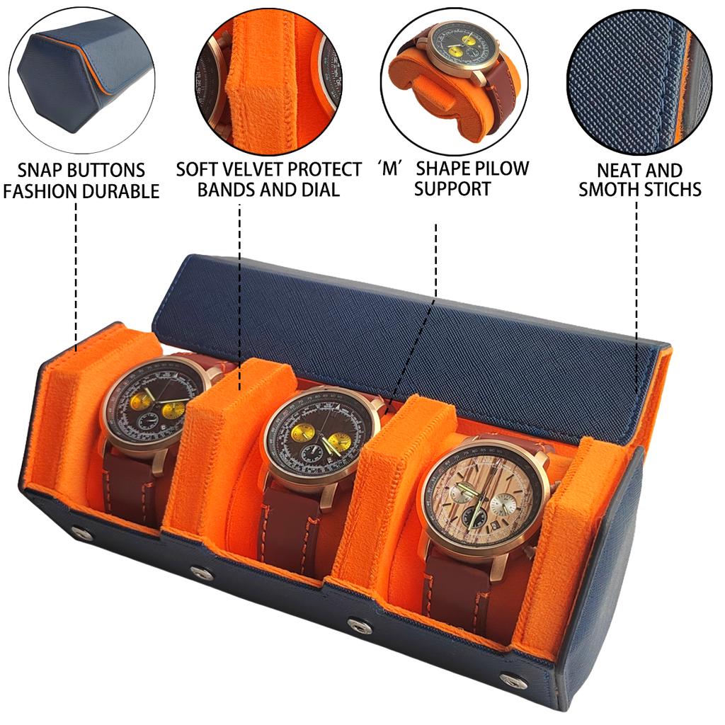 1/2/3 Sleuven Horlogeroller Reiskoffer Draagbare Vintage Leer Horloge Display Case Opbergdoos Horloge Organizers Mannen Kerstcadeau
