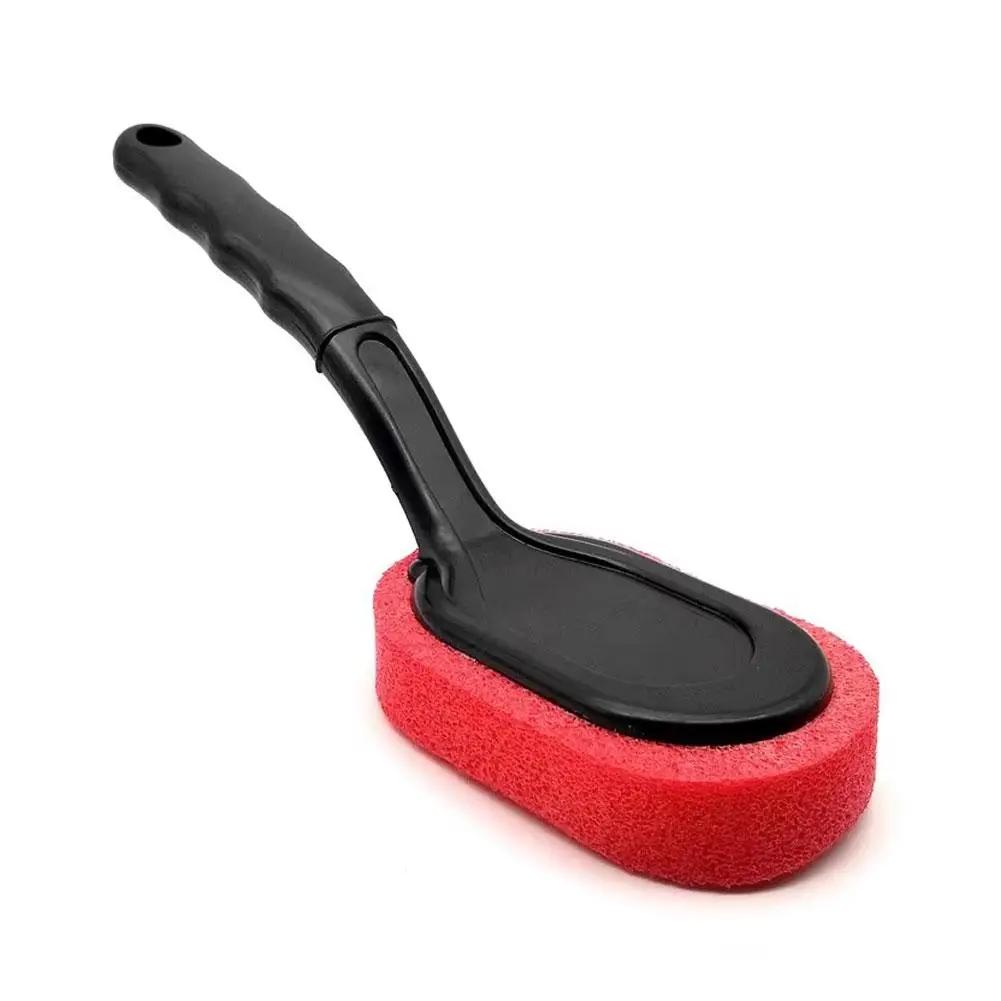 Car Tire Wheel Polishing Sponge Brush Long Handle Interior Waxing Car Hub Cleaning Sponge Accessories Brush Cleaning Tire B J6E9