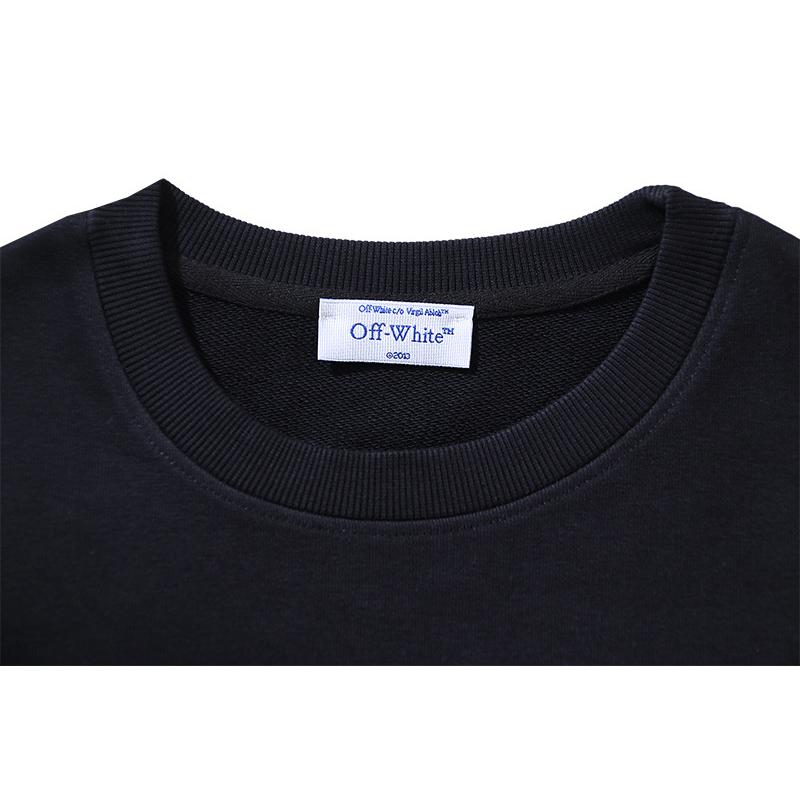 1111 Off-White 2026 Spring and Autumn New OW Magic Elder Pattern Printed Men's and Women's Round Neck Hoodie