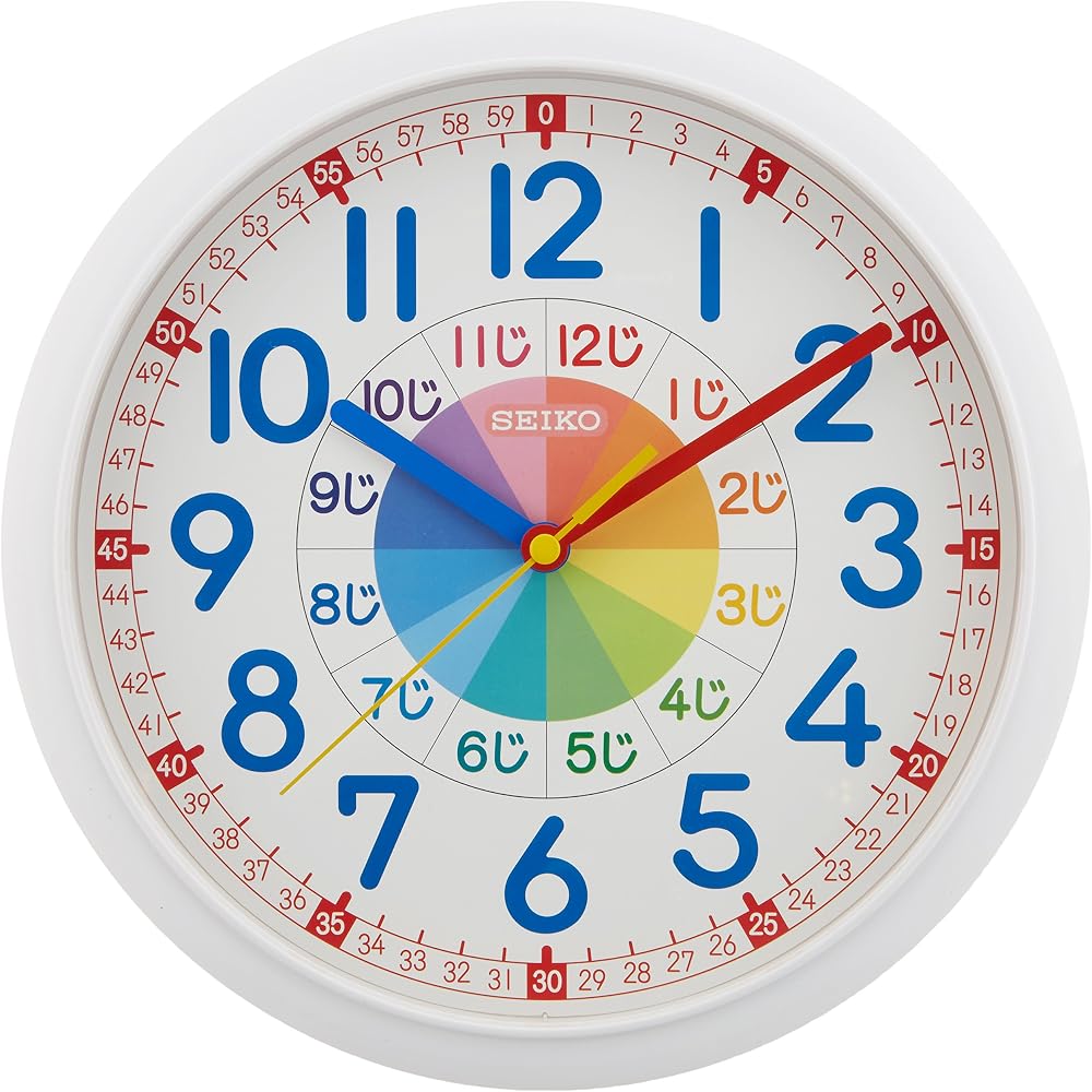 Seiko Clock Wall Clock Educational Analog White KX617W White