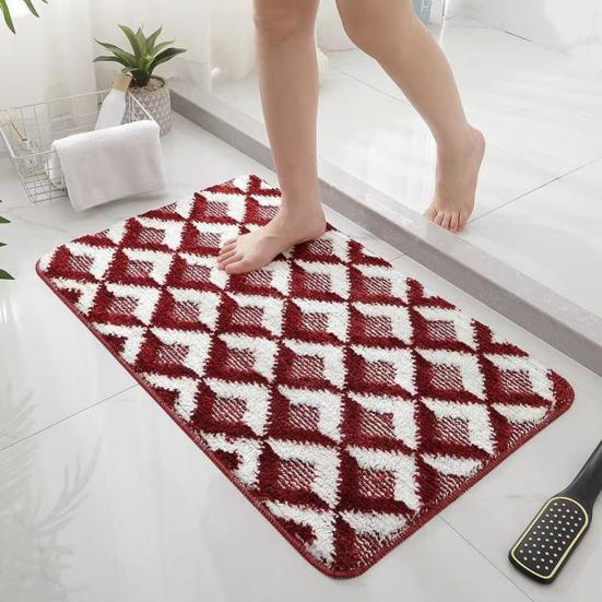 Jacquard Bathroom Rug Plush Fluffy Bath Mat