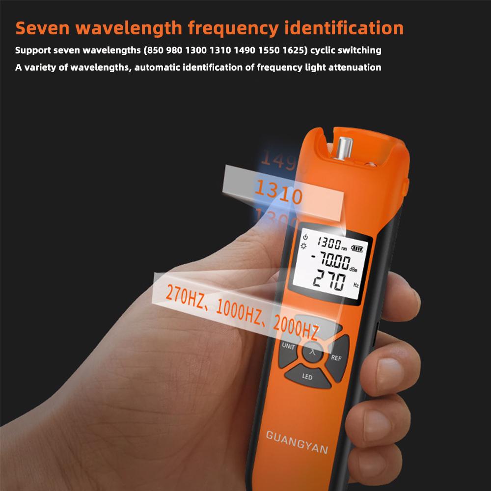 G10 Mini Optical Power Meter High Precision FC/SC/ST Universal USB Rechargeable Fiber Handheld Optic Power Meter with Flashlight