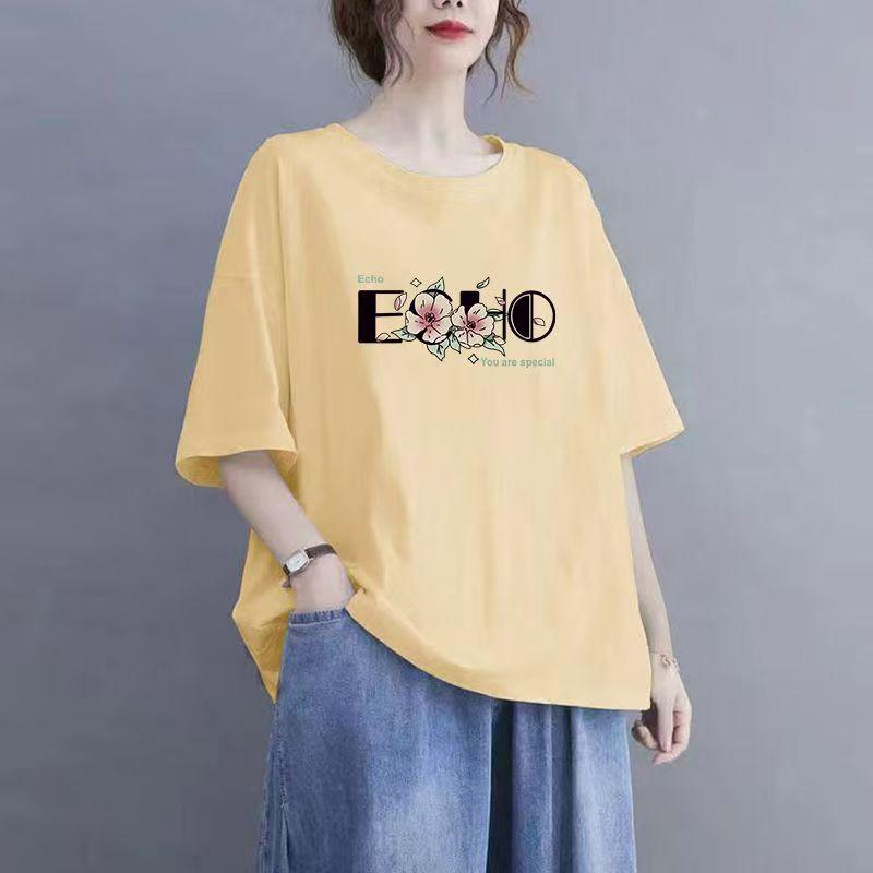 

Летняя новая футболка с коротким рукавом женская свободная женская футболка с коротким рукавом с принтом 3XL