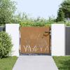 VidaXL Garden Gate 85x100 Cm Corten Steel Grass Design 153221