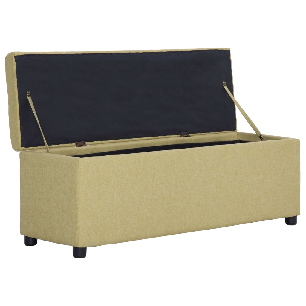 Storage Bench with Compartment 116 cm Green Polyester