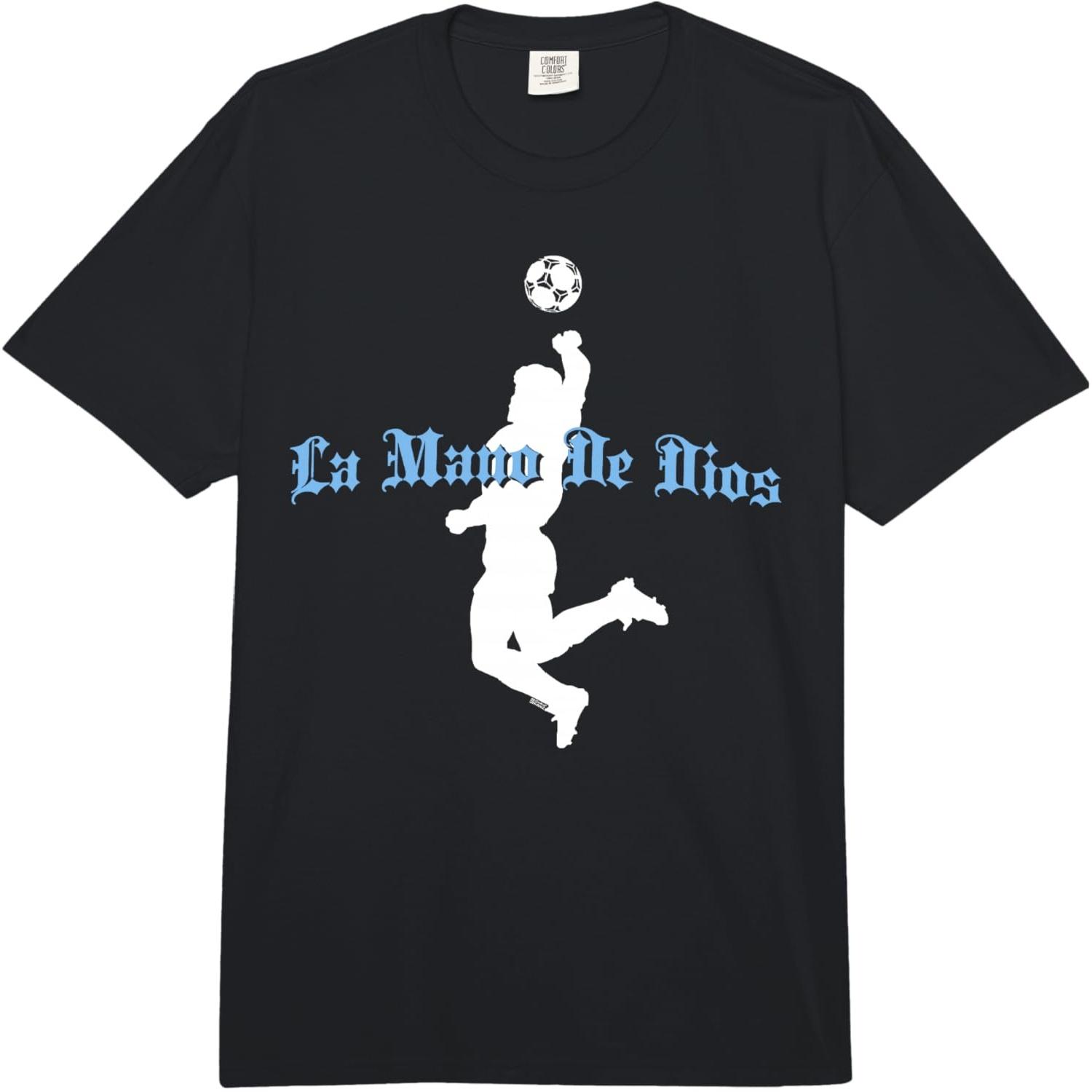 Diego Maradona La Mano de Dios Hand of God Soccer Logo Comfort Colors Adult Heavyweight T-Shirt S